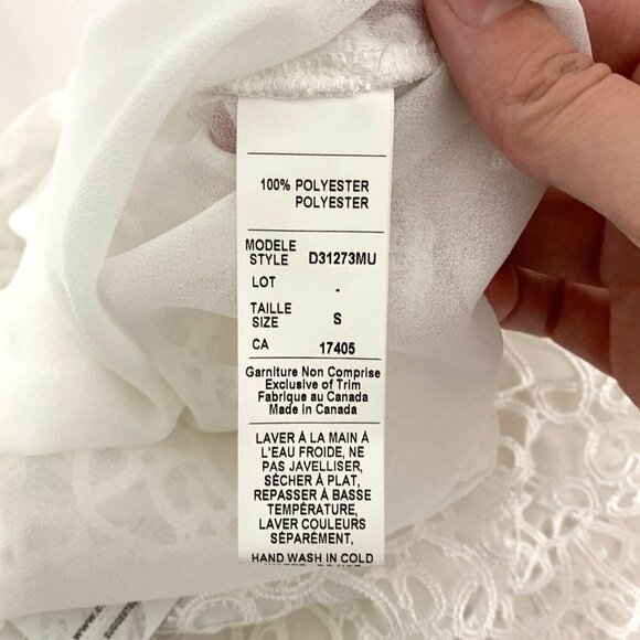 NWT Conrad C Collection White Lace Overlay Top Sma - Picture 6 of 7